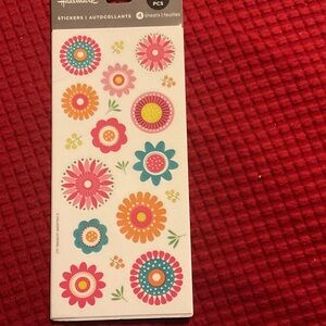 Hallmark Pink, Orange, Teal & Yellow Floral Sticker Sheet